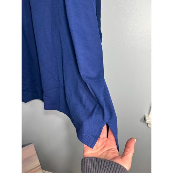 Quacker Factory Womens Notched Neck Embellished 3/4 Sleeve Tunic Top Blue 3X - Picture 5 of 10